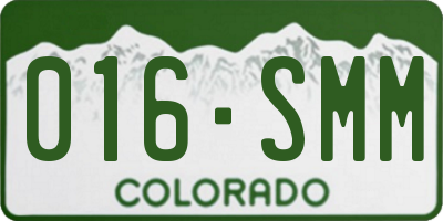 CO license plate 016SMM