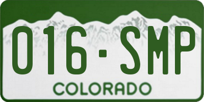 CO license plate 016SMP