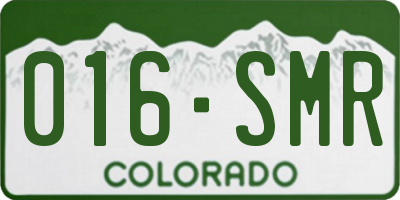 CO license plate 016SMR