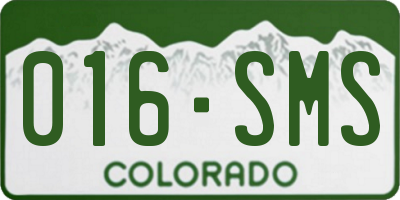 CO license plate 016SMS