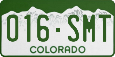 CO license plate 016SMT