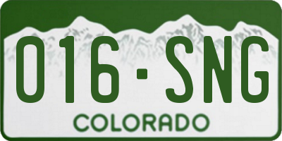 CO license plate 016SNG
