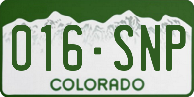 CO license plate 016SNP