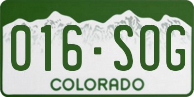 CO license plate 016SOG