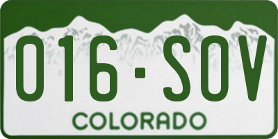 CO license plate 016SOV
