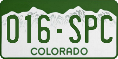CO license plate 016SPC