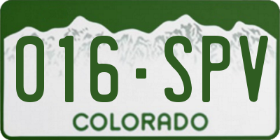 CO license plate 016SPV