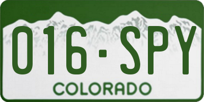 CO license plate 016SPY