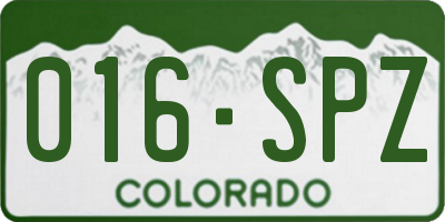 CO license plate 016SPZ