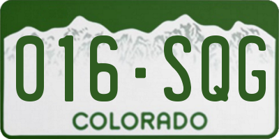 CO license plate 016SQG