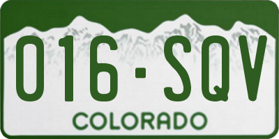 CO license plate 016SQV