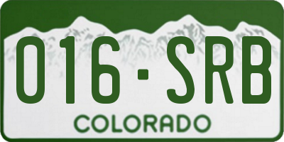 CO license plate 016SRB