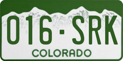 CO license plate 016SRK