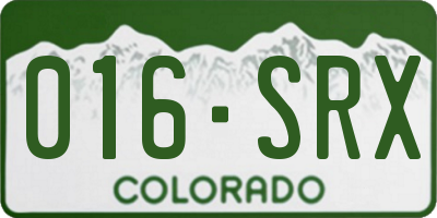 CO license plate 016SRX