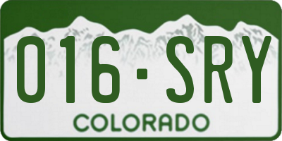 CO license plate 016SRY