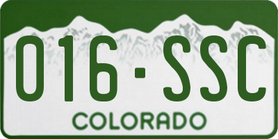 CO license plate 016SSC