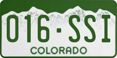 CO license plate 016SSI