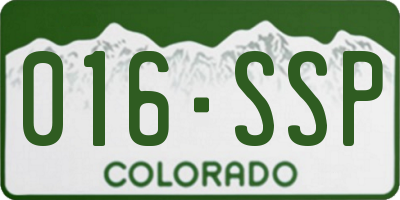 CO license plate 016SSP