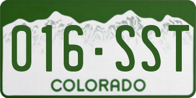 CO license plate 016SST