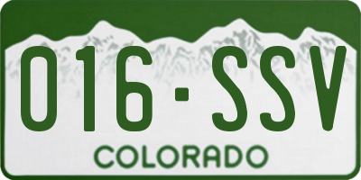 CO license plate 016SSV