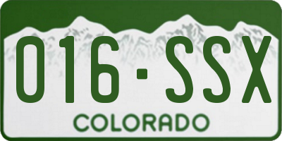 CO license plate 016SSX