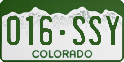 CO license plate 016SSY