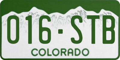 CO license plate 016STB