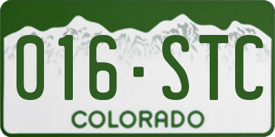 CO license plate 016STC