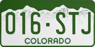 CO license plate 016STJ