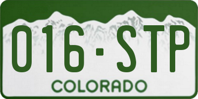 CO license plate 016STP