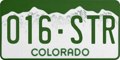 CO license plate 016STR