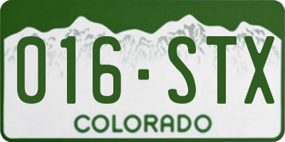 CO license plate 016STX