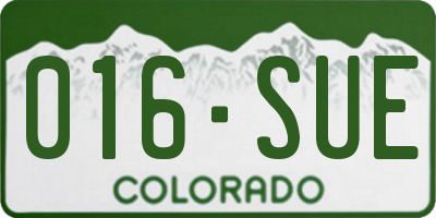 CO license plate 016SUE
