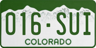 CO license plate 016SUI