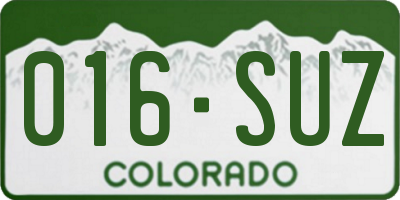 CO license plate 016SUZ