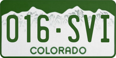 CO license plate 016SVI
