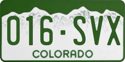 CO license plate 016SVX