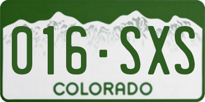 CO license plate 016SXS
