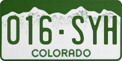 CO license plate 016SYH