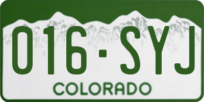 CO license plate 016SYJ
