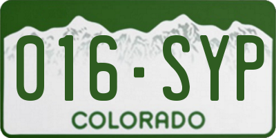 CO license plate 016SYP