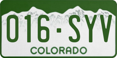 CO license plate 016SYV