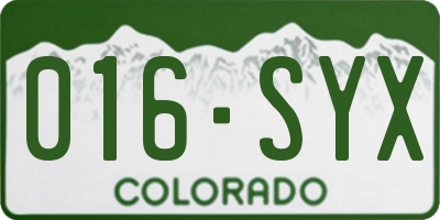 CO license plate 016SYX