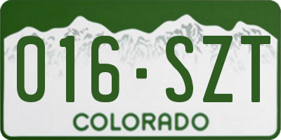 CO license plate 016SZT