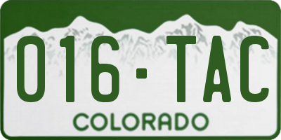 CO license plate 016TAC