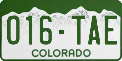 CO license plate 016TAE