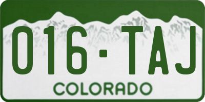 CO license plate 016TAJ