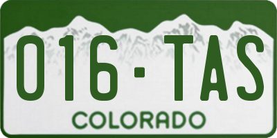 CO license plate 016TAS