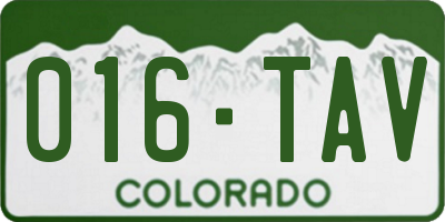 CO license plate 016TAV
