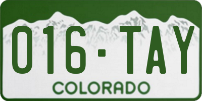 CO license plate 016TAY